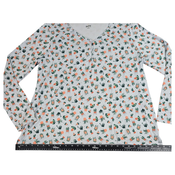 Duluth Trading Wom XXL Long Sleeve Top Gardening Plants Succulents Lounge Shirt - Picture 3 of 10